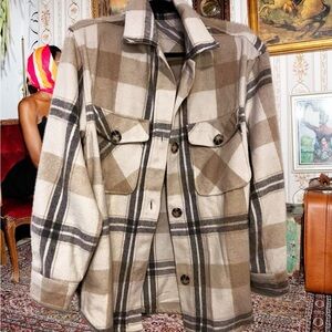 Plaid Button-Up Jacket